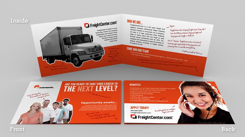 An image of a Career Fair half-page brochure.