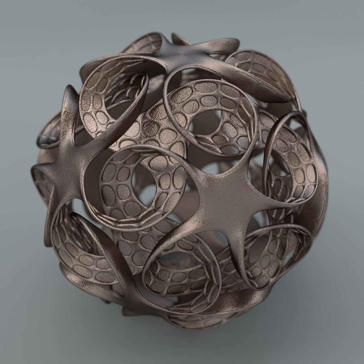 A 3D rendering of a two icosahedrons connected at common points.